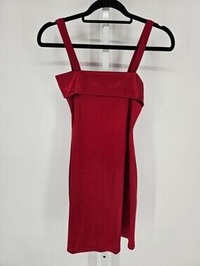 Vintage Y2K Vixen Womens Sz S Sleeveless Mini Dress Red Satin Formal